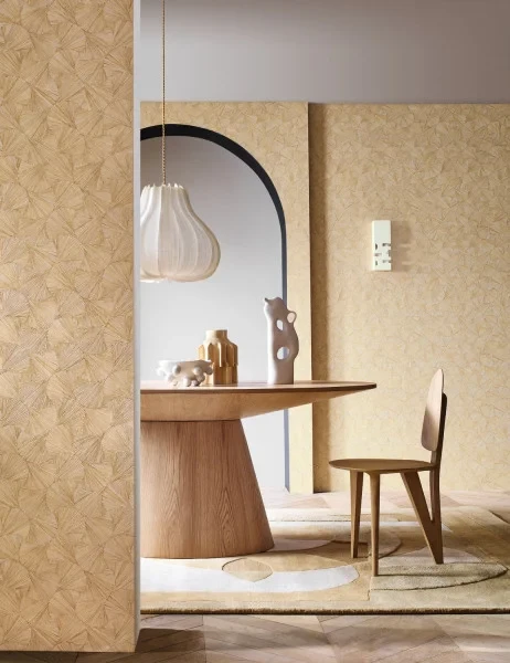 Casamance 75322140 Nature Precieuse Lombok Travertin - tapeta w liście