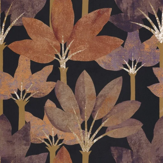 Casadeco 89718644 Babylone Babel Rouille - tapeta w palmy