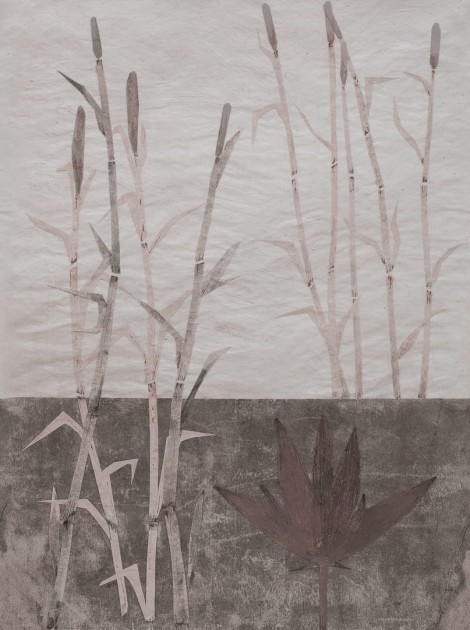 Wall & Deco Contemporary 2024 WDKO2402 Koraju - mural w łodygi na betonowym tle