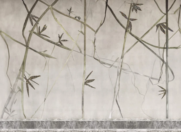 Wall & Deco Contemporary 2024 WDOL2401 Ombra Lieve - mural w łodygi i liście