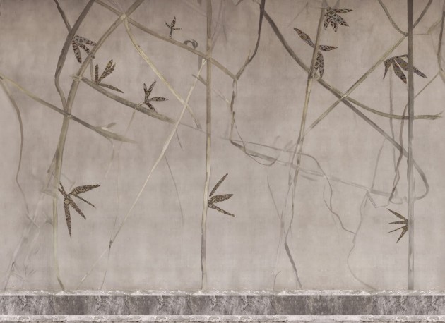 Wall & Deco Contemporary 2024 WDOL2402 Ombra Lieve - mural w łodygi i liście