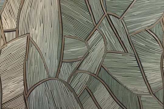 Wall & Deco Contemporary 2024 WDST2402 Stige - mural rzemieślniczy o wzorze liści