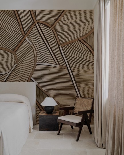 Wall & Deco Contemporary 2024 WDST2402 Stige - mural rzemieślniczy o wzorze liści