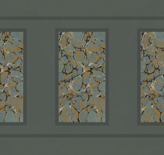 Wall & Deco Contemporary 2024 WDMG2401 Magma - mural imitujący tapetę w sztukateryjnym obramowaniu