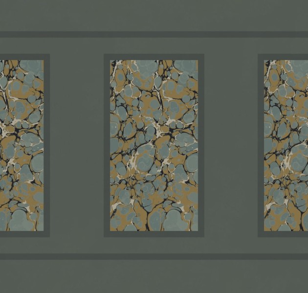 Wall & Deco Contemporary 2024 WDMG2401 Magma - mural imitujący tapetę w sztukateryjnym obramowaniu
