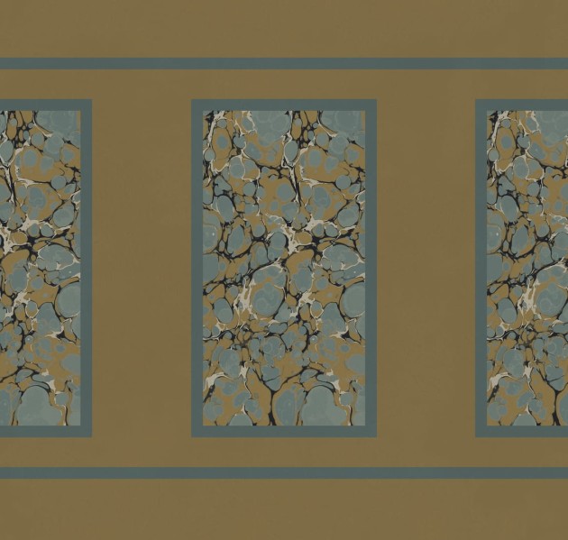 Wall & Deco Contemporary 2024 WDMG2402 Magma - mural imitujący tapetę w sztukateryjnym obramowaniu