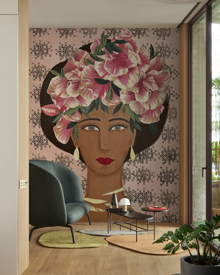 Wall & Deco Contemporary 2024 WDLA2402 Lanhua - mural z kobiecą twarzą