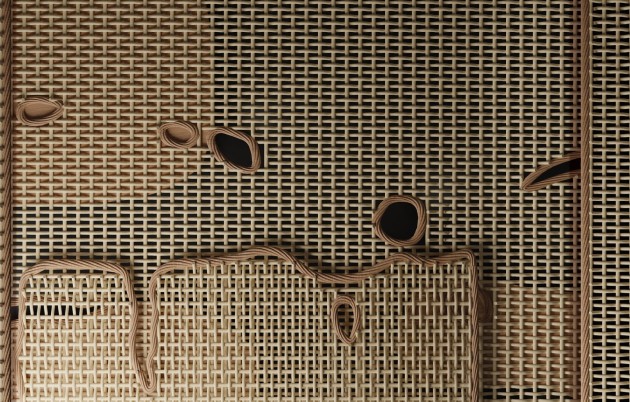 Wall & Deco Contemporary 2024 WDWA2402 Warping - mural geometryczny z efektem plecionki 3D