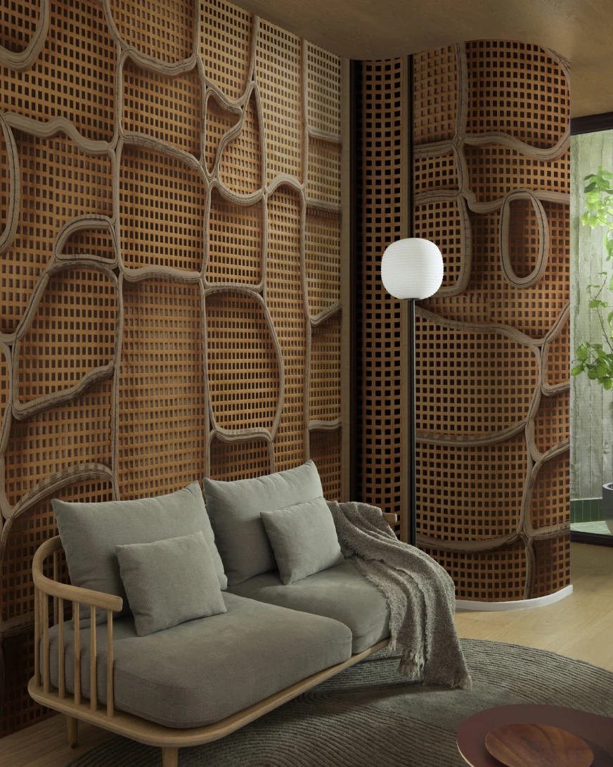 Wall & Deco Contemporary 2024 WDWA2402 Warping - mural geometryczny z efektem plecionki 3D