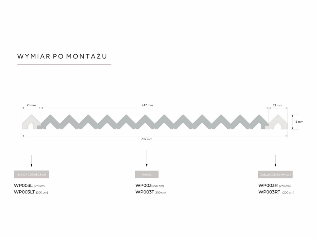 Zakończenie prawe paneli ściennych Mardom Vivid WP003RP 270 cm premium
