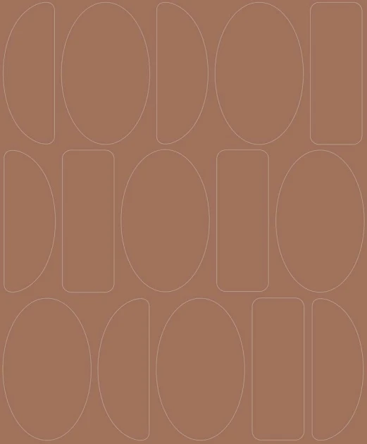 Casadeco 89923596 Alchimie Legerete Terracotta - tapeta w geometryczne zaokrąglone kształty