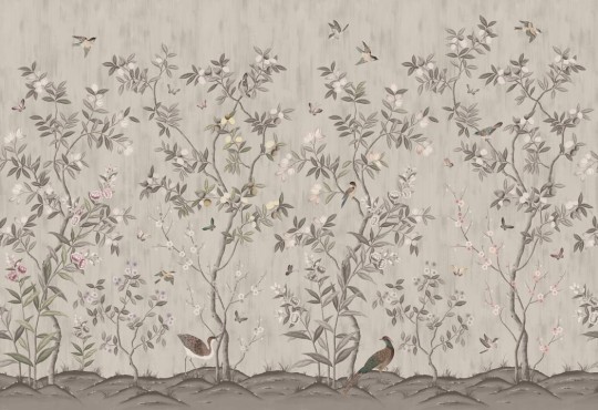Rebel Walls R16743 Diane Hill Chinoiserie Chic Powder Beige - mural w drzewa cytrusowe