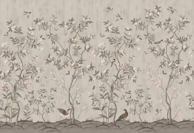 Rebel Walls R16743 Diane Hill Chinoiserie Chic Powder Beige - mural w drzewa cytrusowe