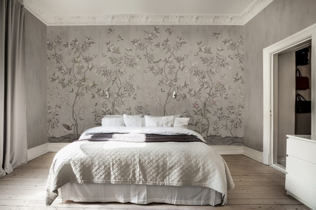 Rebel Walls R16743 Diane Hill Chinoiserie Chic Powder Beige - mural w drzewa cytrusowe