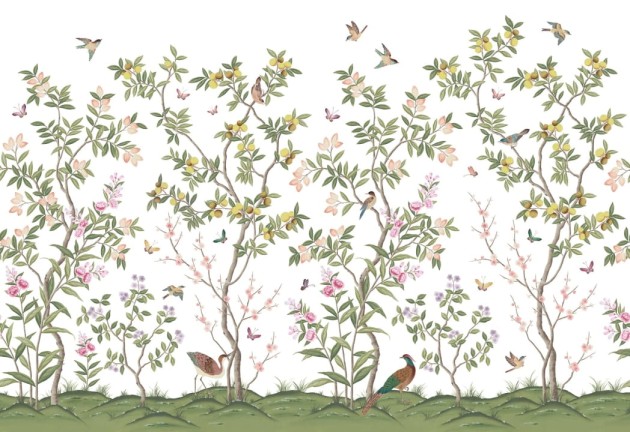 Rebel Walls R16744 Diane Hill Chinoiserie Chic - mural w drzewa cytrusowe