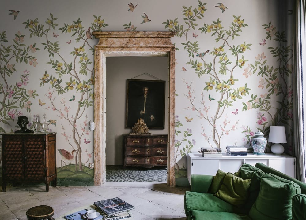Rebel Walls R16744 Diane Hill Chinoiserie Chic - mural w drzewa cytrusowe