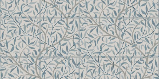 Sandberg S10406 Tidlosa Emmie Misty Blue - mural w liście na tle kraty