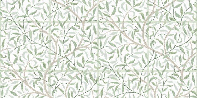 Sandberg S10407 Tidlosa Emmie Spring Green - mural w liście na tle kraty