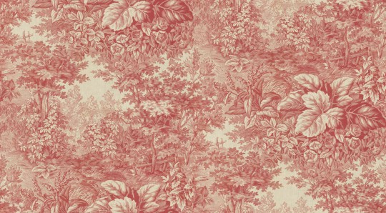 Sandberg S10401 Tidlosa Forest Toile Red - mural leśna polana w czerwonym kolorze