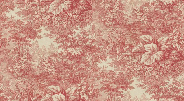 Sandberg S10401 Tidlosa Forest Toile Red - mural leśna polana w czerwonym kolorze
