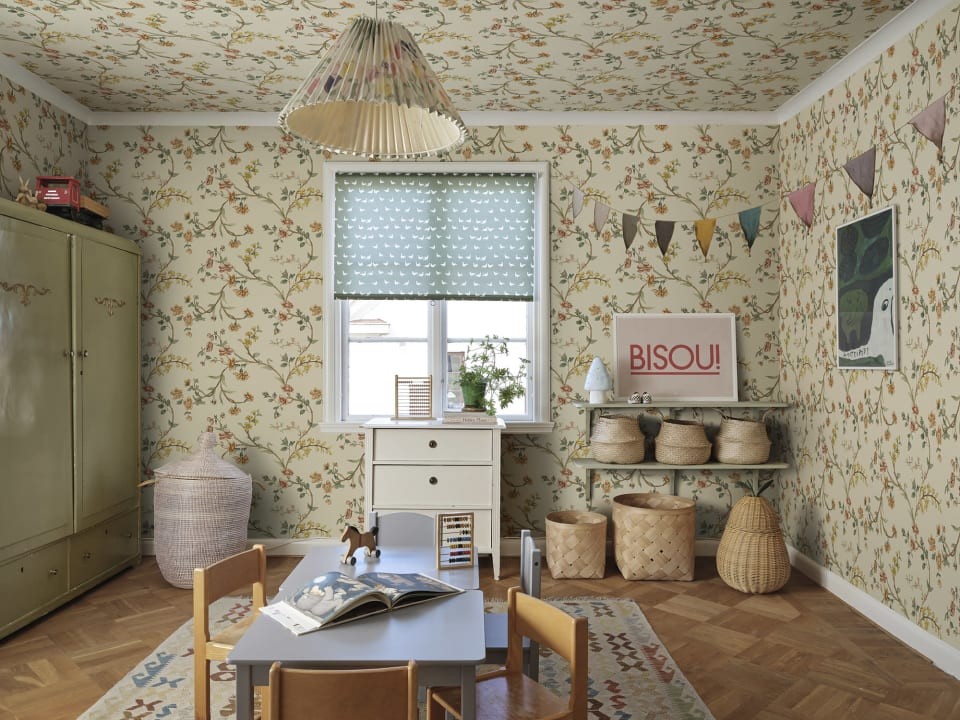 Sandberg S10400 Tidlosa Clara Oat - mural w kwiaty w stylu vintage