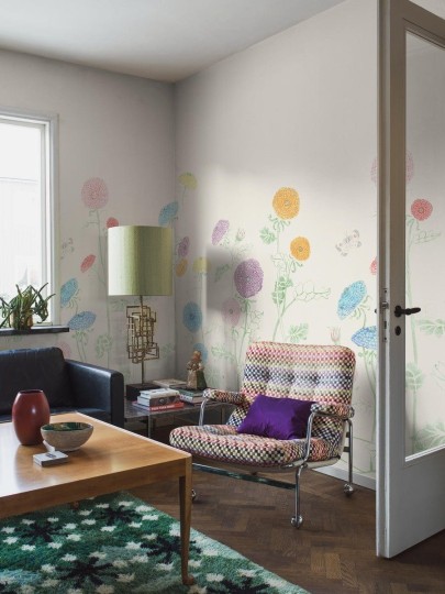 Boras Tapeter 9564W Studio Collabs Astrid Wilson Summer Aster - mural łąka