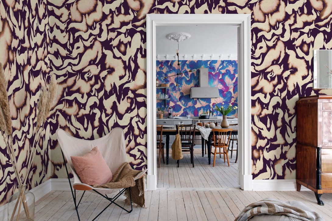 Rebel Walls R19833 Anna Norrman Discus Dusty Pink - mural akwarela
