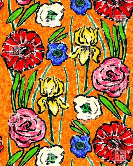 London Art MRN03 1 Marni Liberdade - mural w kwiaty