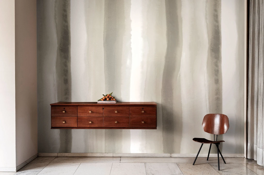 London Art MRN04 4 Marni Soft Stripe Clouds - mural w paski