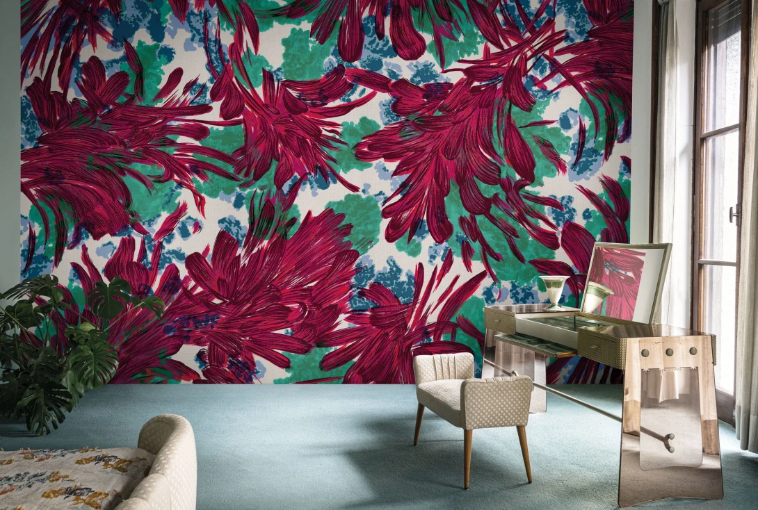 London Art MRN06 1 Marni Stromboli - mural w kwiaty