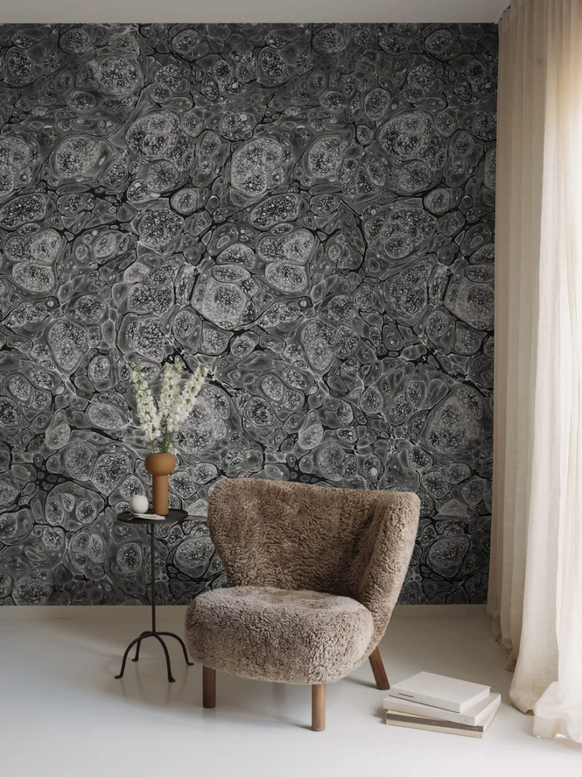 Rebel Walls R18786 Natural Aesthetic Marbling Graphite - mural marmur