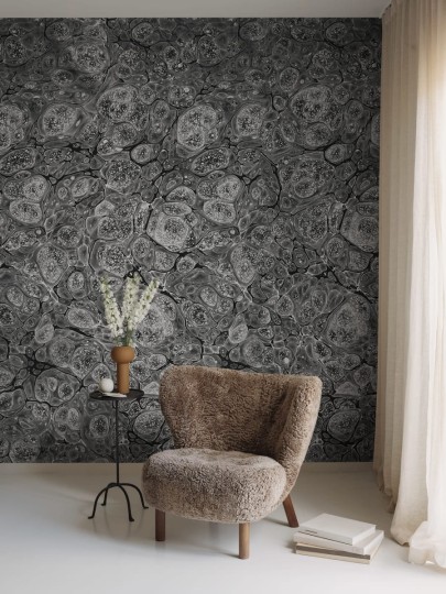 Rebel Walls R18786 Natural Aesthetic Marbling Graphite - mural marmur