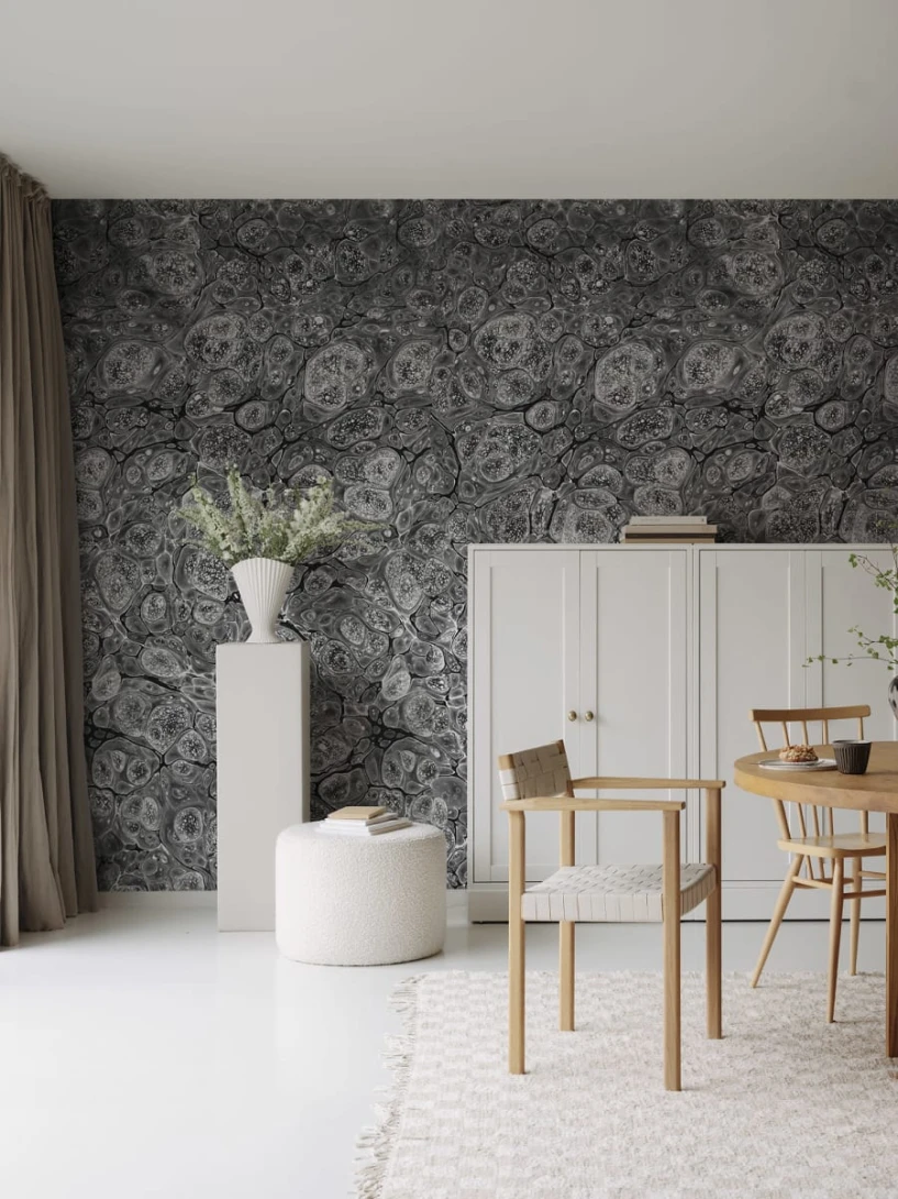 Rebel Walls R18786 Natural Aesthetic Marbling Graphite - mural marmur