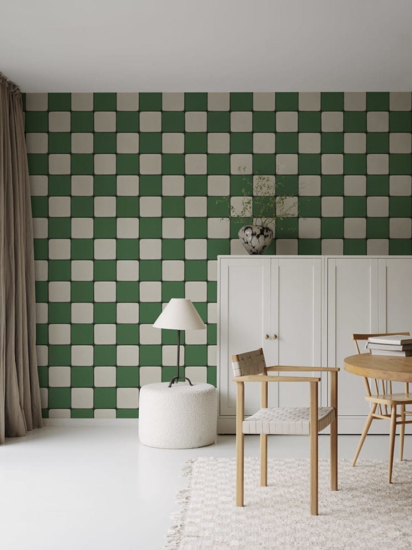 Rebel Walls R18783 Natural Aesthetic Porcelain Tiles Green - mural porcelanowe kafelki