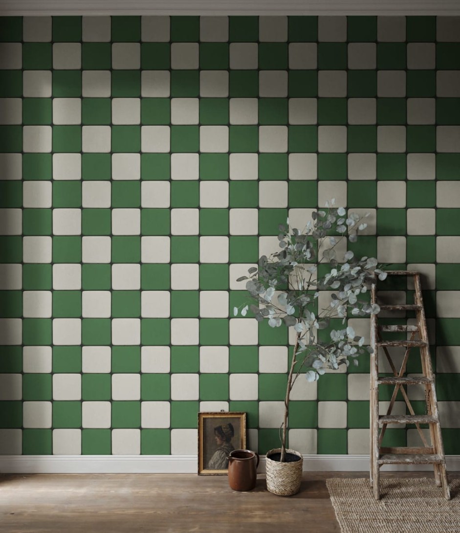 Rebel Walls R18783 Natural Aesthetic Porcelain Tiles Green - mural porcelanowe kafelki