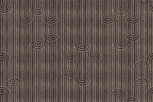 Rebel Walls R18781 Natural Aesthetic Happy Hills Walnut - mural w drewniane panele