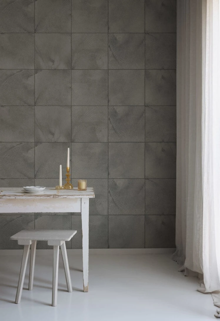 Rebel Walls R18778 Natural Aesthetic Craft Tiles Gray - mural imitujący płytki z gliny