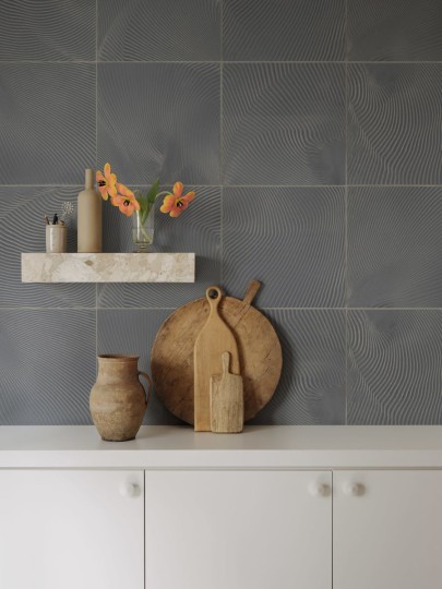 Rebel Walls R18780 Natural Aesthetic Craft Tiles Light Blue - mural imitujący płytki z gliny