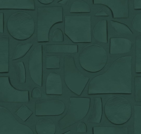Rebel Walls R18774 Natural Aesthetic Clay Figures Emerald - mural w figury geometryczne
