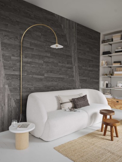 Rebel Walls R18770 Natural Aesthetic Woodline Gray - mural imitujący drewniane panele