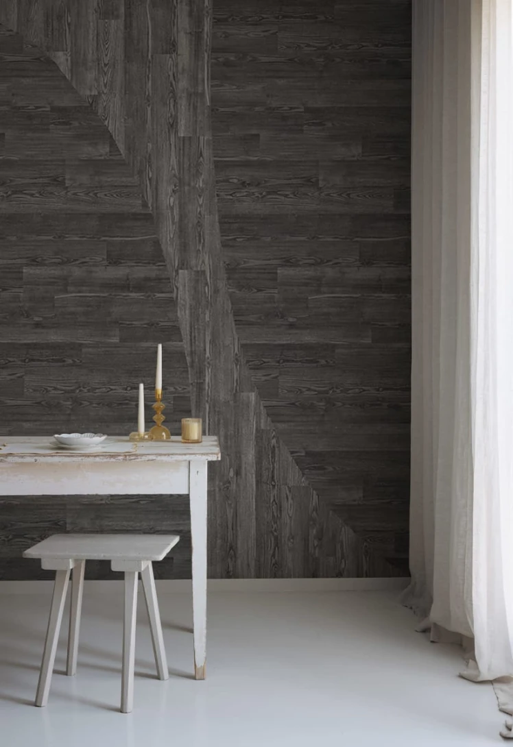 Rebel Walls R18770 Natural Aesthetic Woodline Gray - mural imitujący drewniane panele