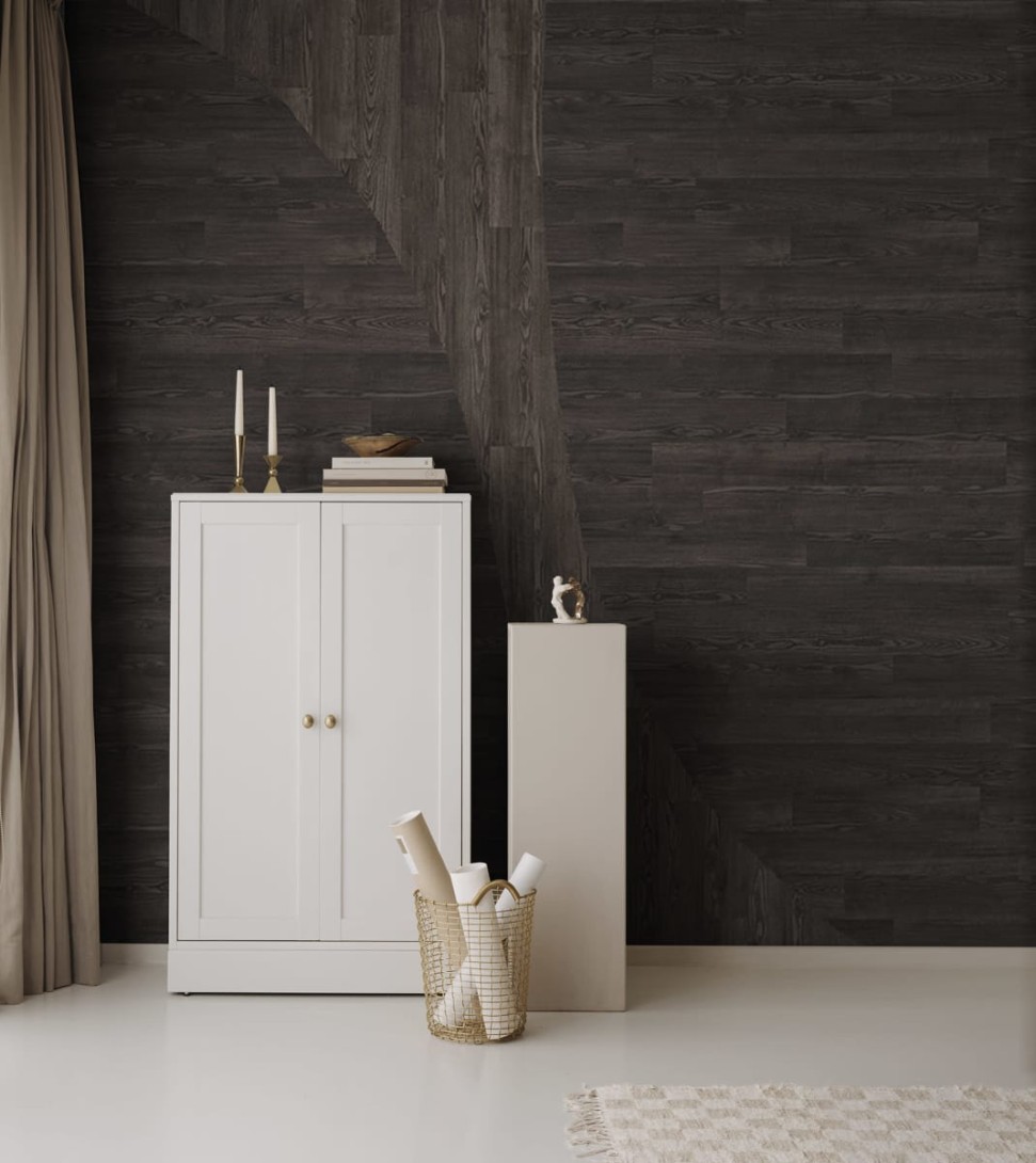 Rebel Walls R18771 Natural Aesthetic Woodline Walnut - mural imitujący drewniane panele