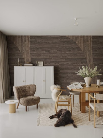 Rebel Walls R18772 Natural Aesthetic Woodline Teak - mural imitujący drewniane panele