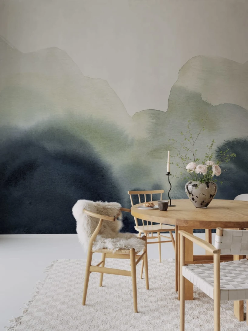 Rebel Walls R18767 Natural Aesthetic Flowing Hills Blue - mural wzgórza