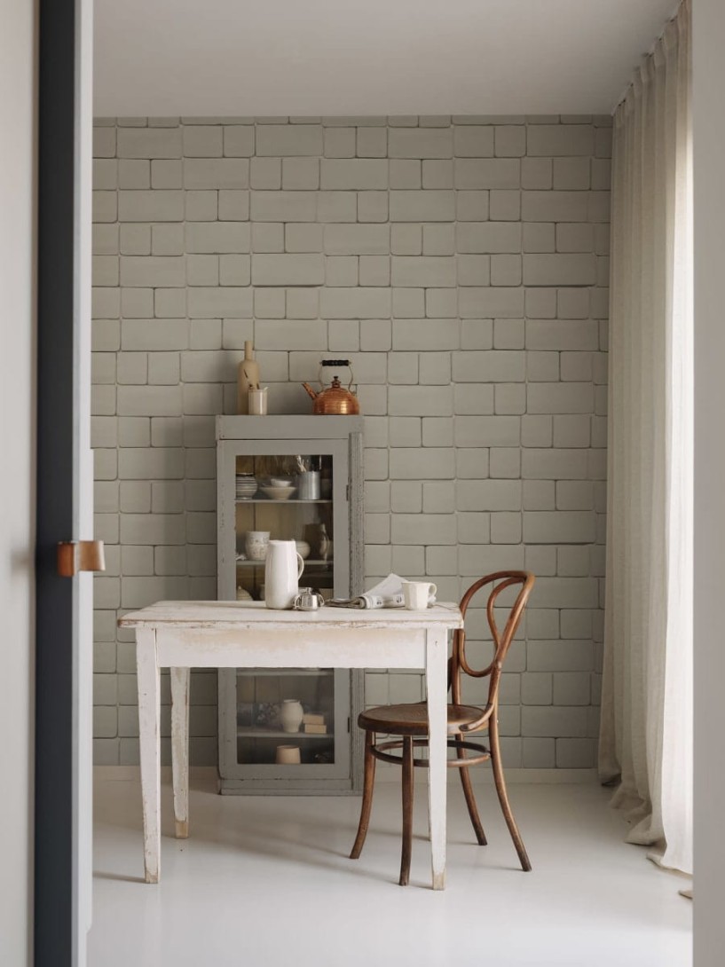 Rebel Walls R18764 Natural Aesthetic Flight of Tiles Clay - mural imitujący kafelki