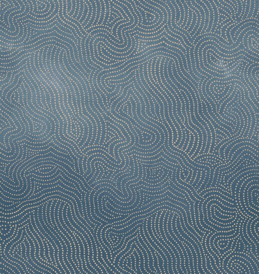 Rebel Walls R18762 Natural Aesthetic Wiggly Dots Blue - mural falujące linie z kropek