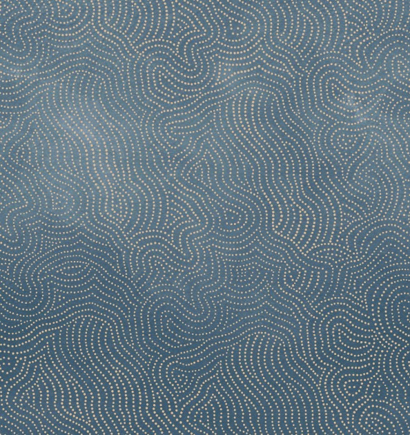 Rebel Walls R18762 Natural Aesthetic Wiggly Dots Blue - mural falujące linie z kropek