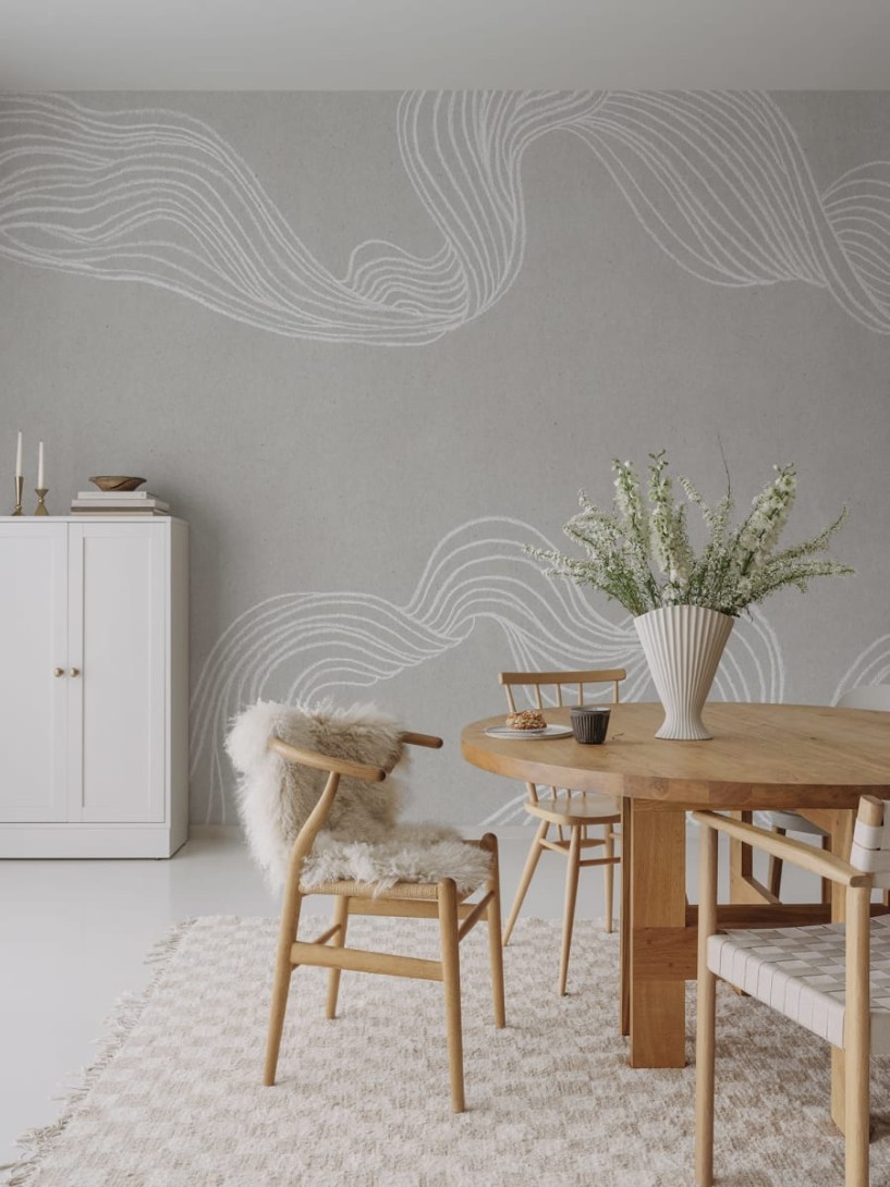 Rebel Walls R18759 Natural Aesthetic Stripes By Hand Sand - mural w linie