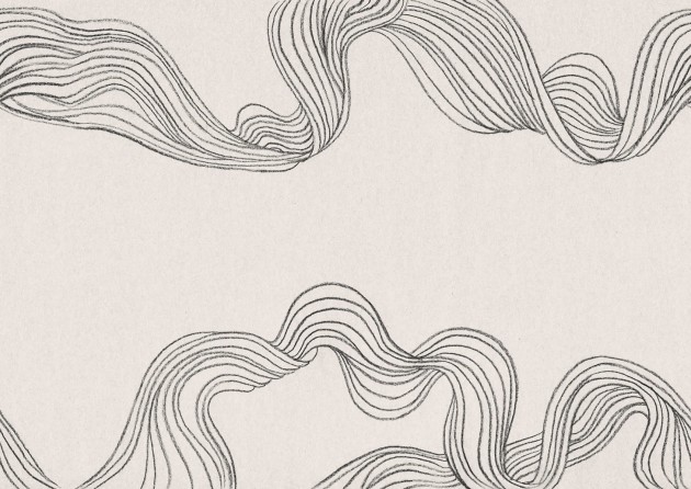 Rebel Walls R18760 Natural Aesthetic Stripes By Hand Graphite - mural w linie