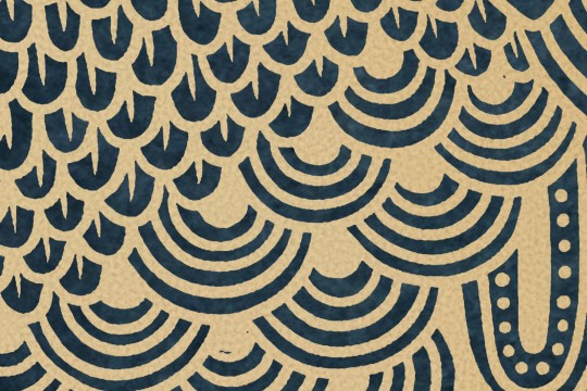 Rebel Walls R18750 Natural Aesthetic Golden Mountains Dark Blue - mural ręcznie malowany krajobraz